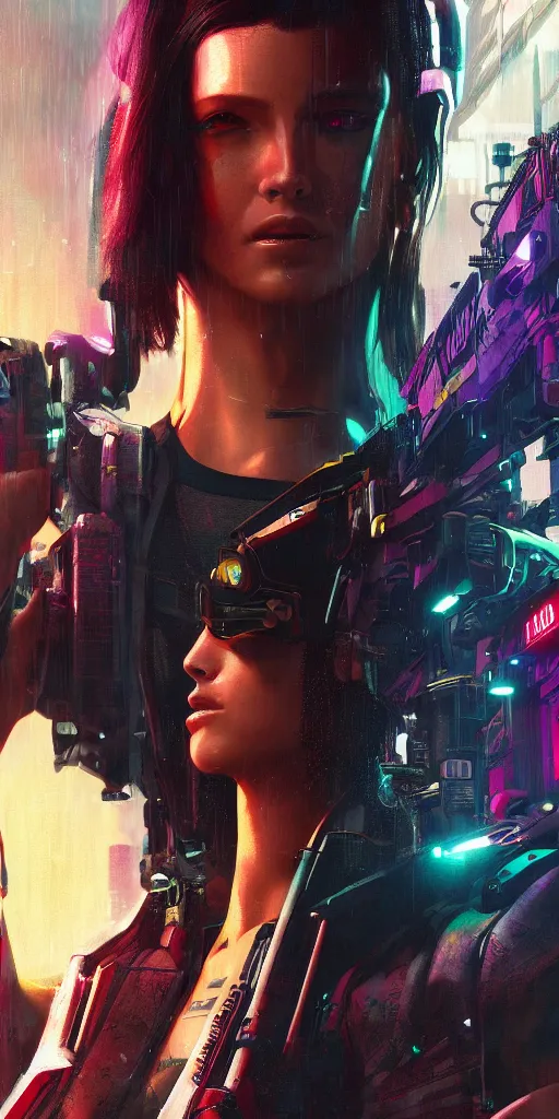 Image similar to cyberpunk 2 0 7 7, blade runner, artstation contest winner. cinematic paint