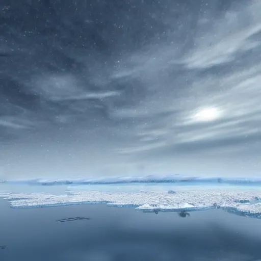 a giant frozen planet, seen in the sky on an overcast | Stable ...