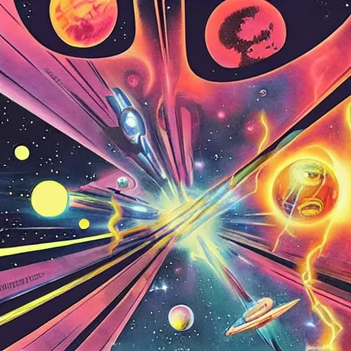 Image similar to album cover of a deep space star field. jack kirby, alex ross.