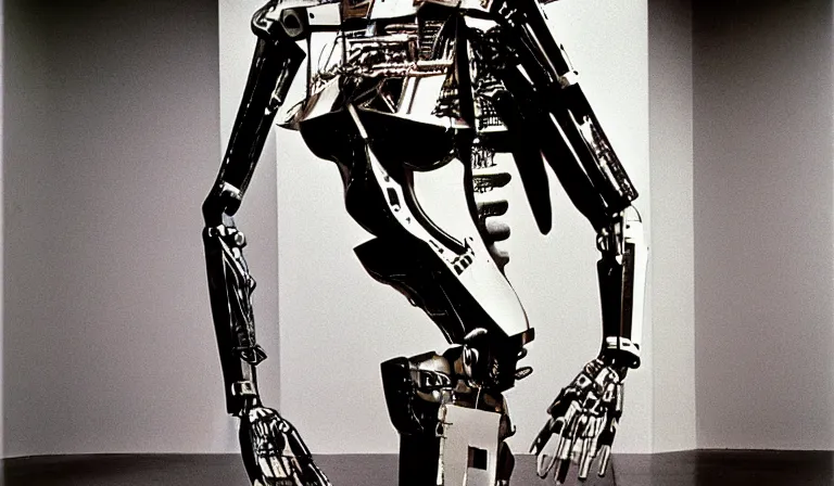 Prompt: A cyborg Mayan cyborg, by Nam June Paik, Man Ray, Annie Liebovitz