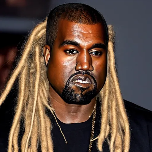 Image similar to kanye west with layed down dreadlocks