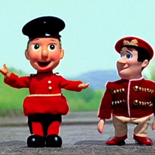 Image similar to herman goering as a puppet in postman pat, bbc