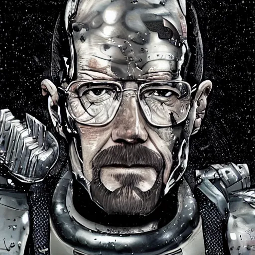 Image similar to walter white as cyborg