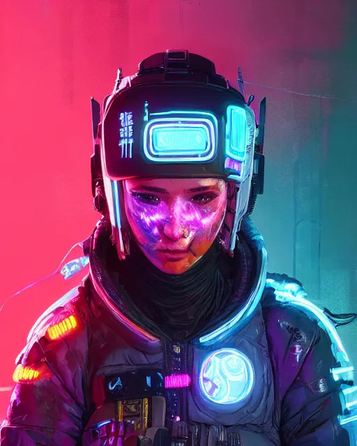 Image similar to wraith from apex legends, cyberpunk futuristic neon. reflective puffy coat, decorated with traditional japanese ornaments by ismail inceoglu dragan bibin hans thoma greg rutkowski alexandros pyromallis nekro rene maritte illustrated, perfect face, fine details, realistic shaded, fine - face, pretty face