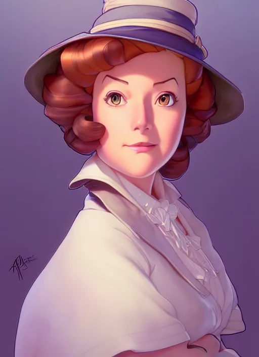 Image similar to cute miss marple, natural lighting, path traced, highly detailed, high quality, digital painting, by don bluth and ross tran and studio ghibli and alphonse mucha, artgerm