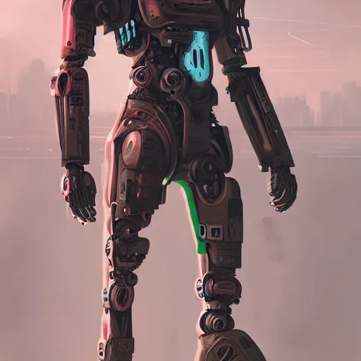 Prompt: athletic cyborg, Cyberpunk, concept art, 2077, Sci-Fi, Jeroba, Robocob, 8k, digital painting