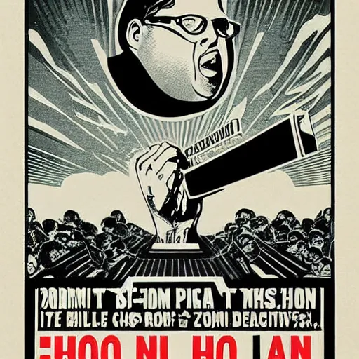 Prompt: NO JONAH HILL ALLOWED. JONAH HILL is the subject of this ukiyo-e hellfire eternal damnation catholic strict propaganda poster rules religious. WE RULE WITH AN IRON FIST. mussolini. Dictatorship. Fear. 1940s propaganda poster. ANTI JONAH HILL. 🚫 🚫 JONAH HILL. POPE. art by joe mugnaini. art by dmitry moor. Art by Alfred Leete.