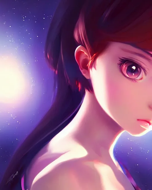 Image similar to portrait anime space cadet girl cute - fine - face, pretty face, realistic shaded perfect face, fine details. anime. realistic shaded lighting by ilya kuvshinov giuseppe dangelico pino and michael garmash and rob rey, iamag premiere, aaaa achievement collection, elegant, fabulous, eyes open in wonder