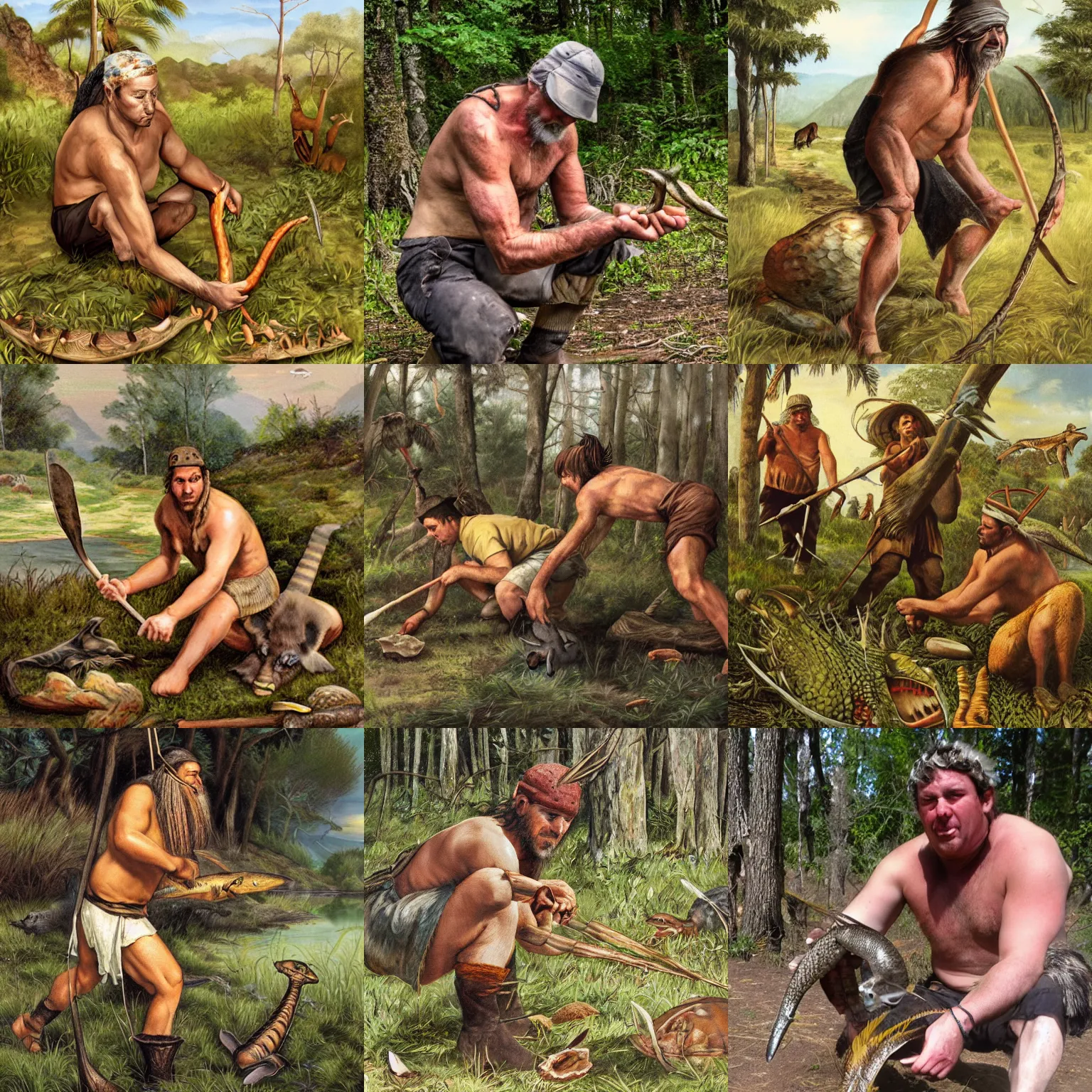 Prompt: Prehistoric Hunter Gatherer