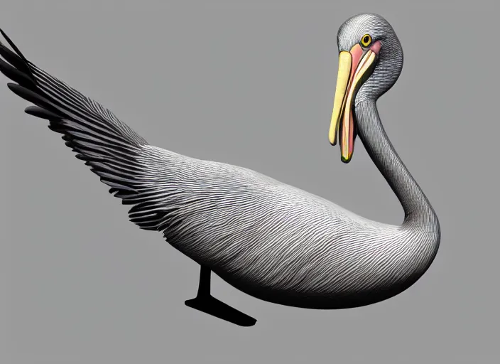 Prompt: 3d model of pelican, 8k, detailed, realistic