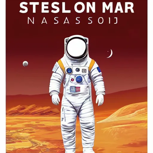 Image similar to elon musk as an astronaut in mars, highly detailed