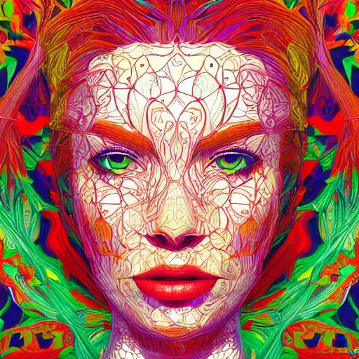 Image similar to the portrait of a beautiful, sophisticated, and elegant young woman made up of peppers, an ultrafine detailed illustration by james jean, intricate linework, bright colors, final fantasy, behance contest winner, vanitas, angular, altermodern, unreal engine 5 highly rendered, global illumination, radiant light, detailed and intricate environment