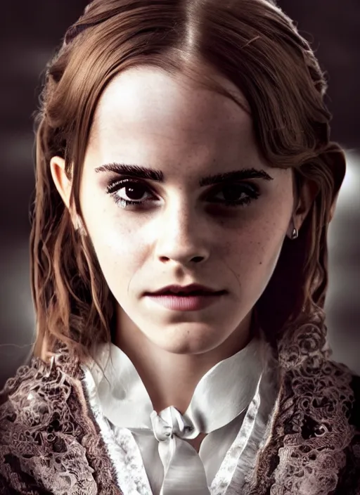 Image similar to Emma Watson for Victorian Secret as anime character, perfect symmetrical face, full length shot, XF IQ4, 50MP, 50mm, f/1.4, ISO 200, 1/160s, natural light, Adobe Lightroom, rule of thirds, symmetrical balance, depth layering, polarizing filter, Sense of Depth