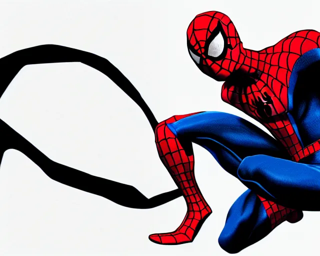 Image similar to photorealistic sketch of black spider - man with gold webbing