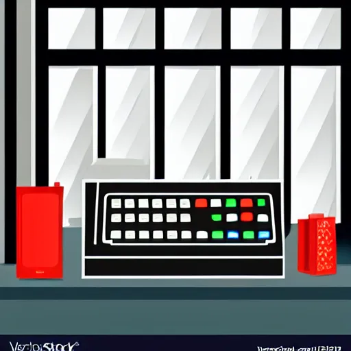 Image similar to cash register in front of a wall of building supplies vector art