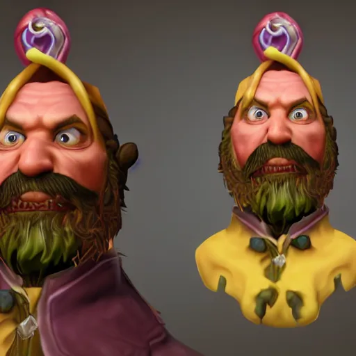 Prompt: world of warcraft character uncle aloysius, cowboy alchemist, corporate snake oil salesman, rendered in octane with custard bubblegum subsurface scattering