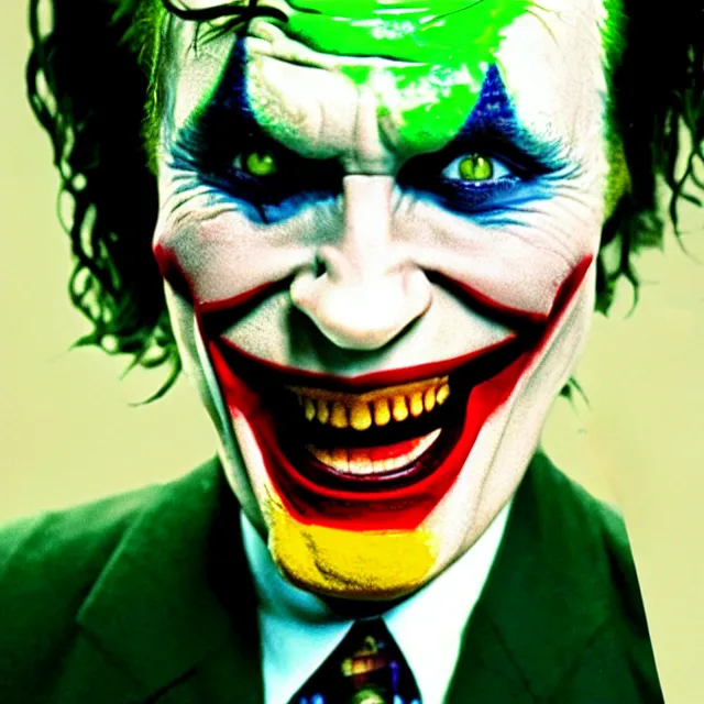 Prompt: technicolor kodachrome photograph of conan o'brien as the joker