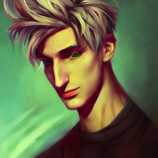 Image similar to Anna Dittmann painting of xqc, trending on art station