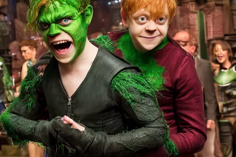 Image similar to Rupert Grint as The Green Goblin