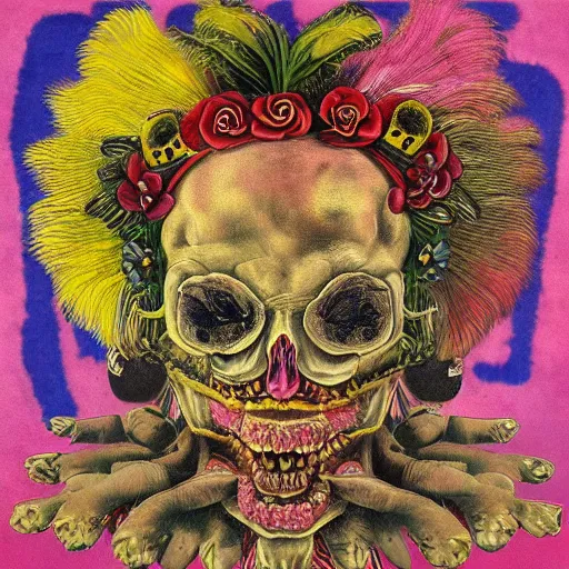 Image similar to punk album cover, psychedelic, giuseppe arcimboldo