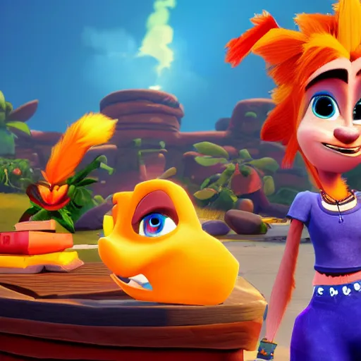 Image similar to an in-game screenshot of Adele as a character in Crash Bandicoot N-Sane Trilogy