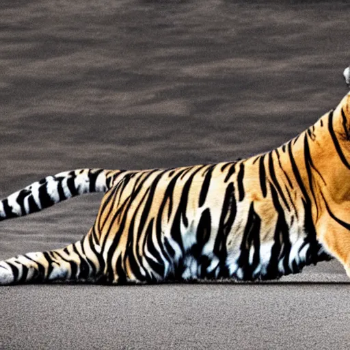 Image similar to a tiger with the body of a man,