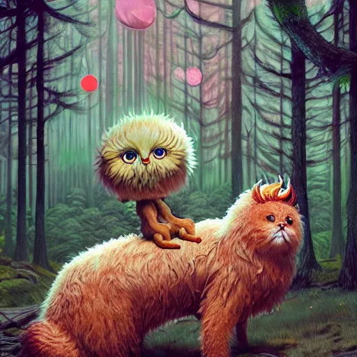 Prompt: a fluffy monster in the forest:: by Martine Johanna and Simon Stålenhag and Chie Yoshii and Casey Weldon and Guillermo del toro :: ornate, dynamic, particulate, intricate, elegant, highly detailed, centered, artstation, smooth, sharp focus, octane render, 3d