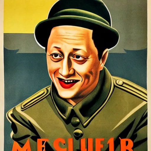 Image similar to rob schneider on 1 9 4 0 german propaganda poster. beautiful. highly detailed. intricate artwork. illustration. propaganda