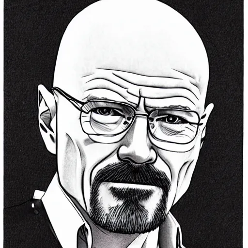 Image similar to Walter White, drawn by Hirohiko Araki, highly detailed