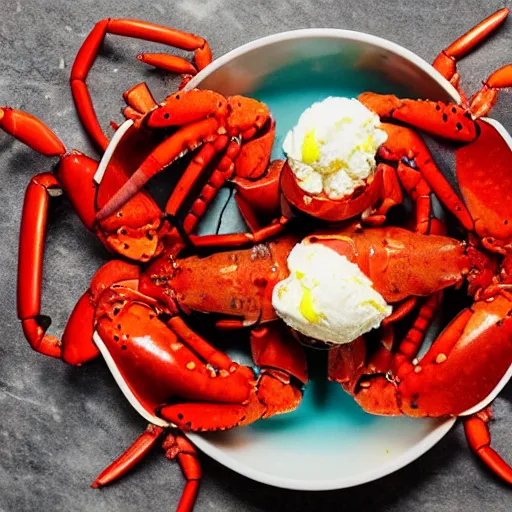 Image similar to colorful lobster on ice cream