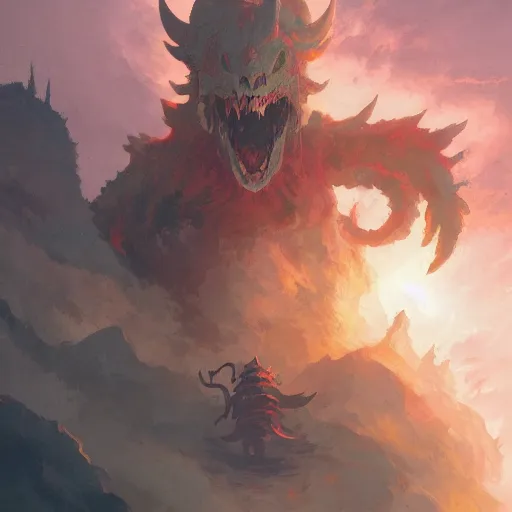 Image similar to Coringo, the a aggressive demon by studio ghibli and greg rutkowski