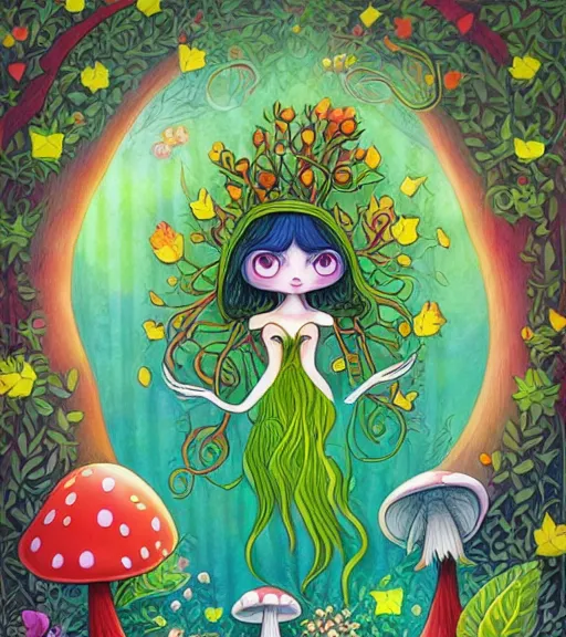 Image similar to Mushroom dryad by Jeremiah Ketner and Hiroyuki Mitsume-Takahashi and Goro Fujita and Pixar