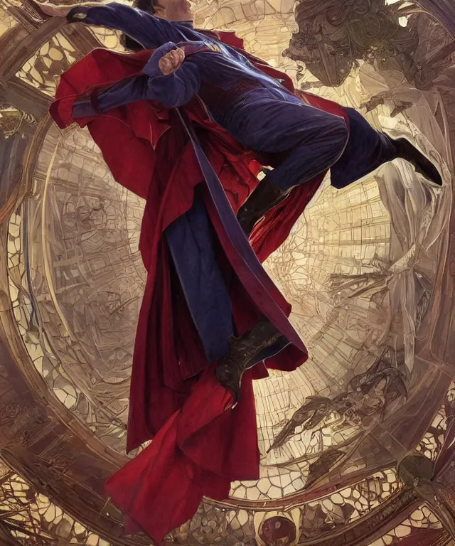 Image similar to Antony Starr as Doctor Stephen Strange, highly detailed, digital painting, artstation, concept art, smooth, sharp focus, illustration, ArtStation, art by artgerm and greg rutkowski and alphonse mucha and J. C. Leyendecker and Edmund Blair Leighton and Katsuhiro Otomo and Geof Darrow and Phil hale and Ashley wood and Ilya repin and Charlie Bowater