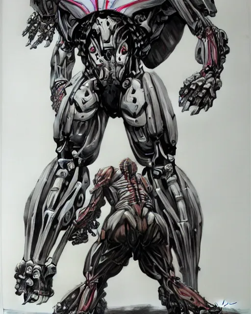 Image similar to megatron by frank franzetta, biomechanical, 4 k, hyper detailed