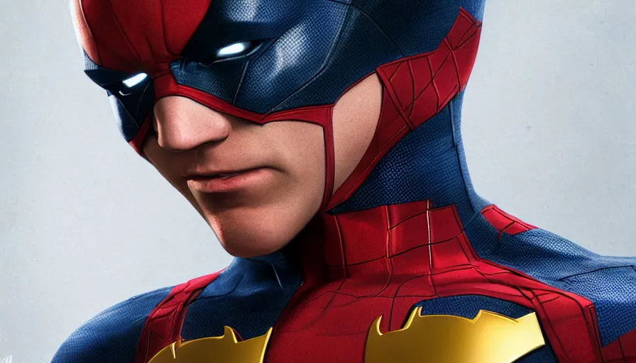 Image similar to Tom Holland is Batman, hyperdetailed, artstation, cgsociety, 8k