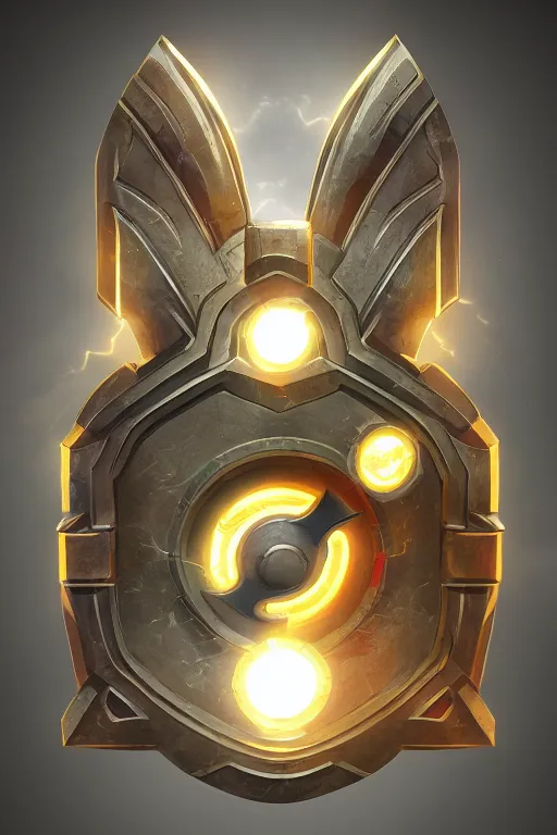 Image similar to shield fantasy epic legends game icon stylized digital illustration radiating a glowing aura global illumination ray tracing hdr fanart arstation by ian pesty and katarzyna da „ bek - chmiel