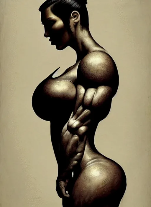 Image similar to kim kardashian, muscles, veins, arteries, intricate, organs, ornate, surreal, ray caesar, john constable, guy denning, dan hillier