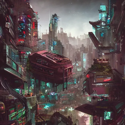 Prompt: a cyberpunk celebration of the ordinary in a black forest, urgency, humor, digital art, high quality, extreme detail, hyper detailed, trending on artstation