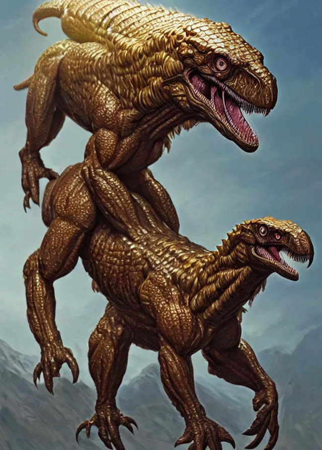 Image similar to super muscular joe biden wearing cycling shorts and gold chains riding on the back of a velociraptor, elegant, real life skin, intricate, high detailed, artstation, concept art, smooth, sharp focus, art by artgerm and greg rutkowski