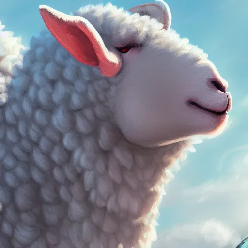 Image similar to anthro art, sheep, furry art, furaffinity, extremely detailed, digital painting, artstation, concept art, smooth, sharp focus, illustration, trending