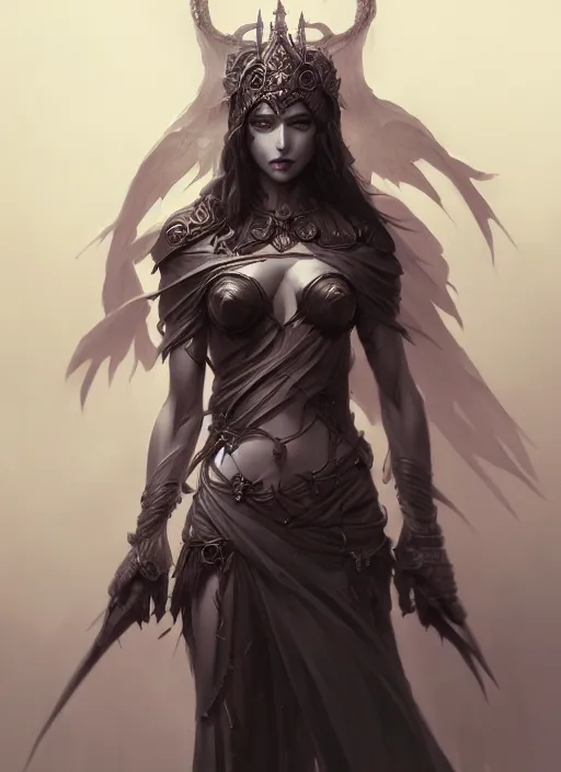 Image similar to goddess of death, highly detailed, artgerm, cushart krenz, zeronis, trending on artstation, soft light, sharp edges, illustration, character design, concept art