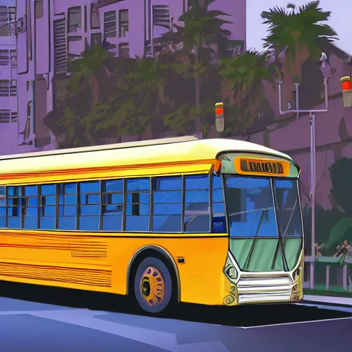 Prompt: The bus from speed, illustration, detailed, 4k