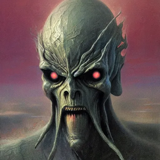 Image similar to warhammer malekith concept, beksinski