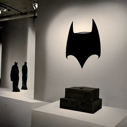 Prompt: an sculpture by Jeff Koons about Batman