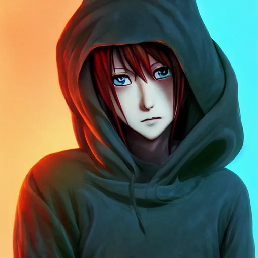 Image similar to rimuru tempest, tensei shitara slime datta ken, highly detailed, professional digital painting, concept art, extreme illustration, unreal engine 5, photorealism, hd quality, 8 k, black hoodie, cinematic, art by andy warhol, artgerm, yoshitaka amano, wataru kajika, junji ito