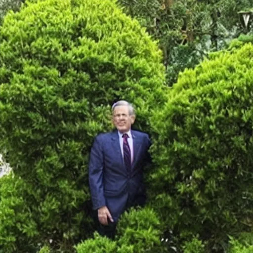 Prompt: a bush that looks like george w. bush