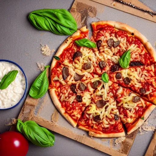 Image similar to risotto pizza 8 k award winning food photography