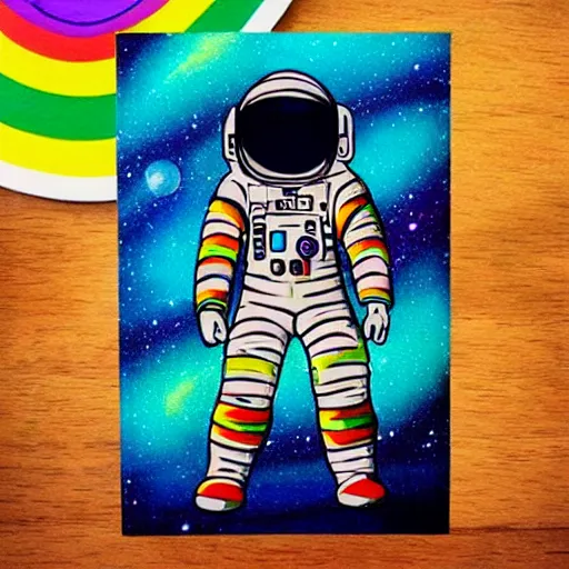 Image similar to rainbow cosmic astronaut