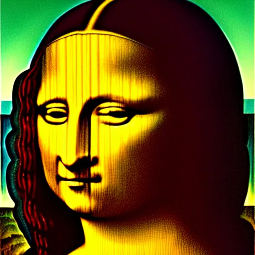 Image similar to graphic illustration, creative design, mona lisa as medusa, biopunk, francis bacon, highly detailed, hunter s thompson, concept art