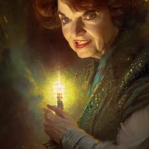 Prompt: dianne feinstein as doctor who, radiant light, caustics, heroic, bright iridescent light, by gaston bussiere, bayard wu, greg rutkowski, maxim verehin